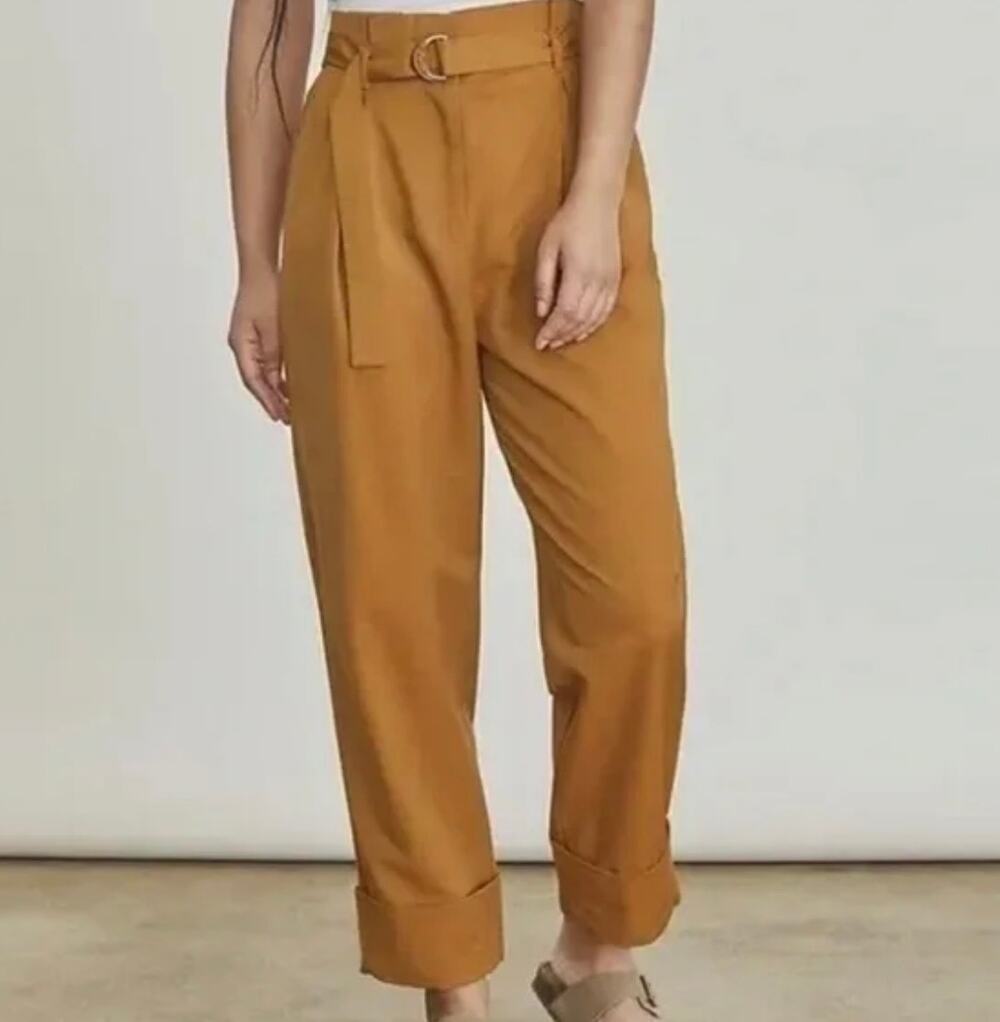 Elizabeth and James High Rise Belted Pleated Trouser Pants Cuffed size 10
